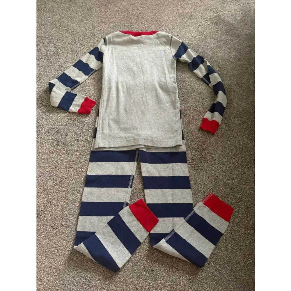 Hanna Andersson Scandinavian Gnome Striped Pajama Set Sz 130cm